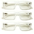 thumbnail image 1 of 3 Pairs Men Lightweight Rectangular Unisex Readers with Spring Hinge - Soft Matte Rubberized Reading Glasses - Spring Hinge, 1 of 2