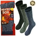 3 Pairs Men Winter Heavy Duty Insulated SOX Heated Thermal Warm Socks