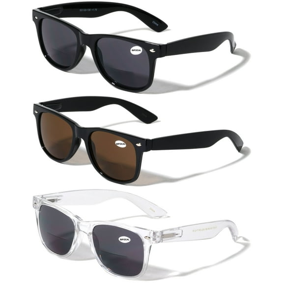 3 Pairs Men Women BIFOCAL Reading Sunglasses - 100% UV Protection Reader Glasses Classic 1.00