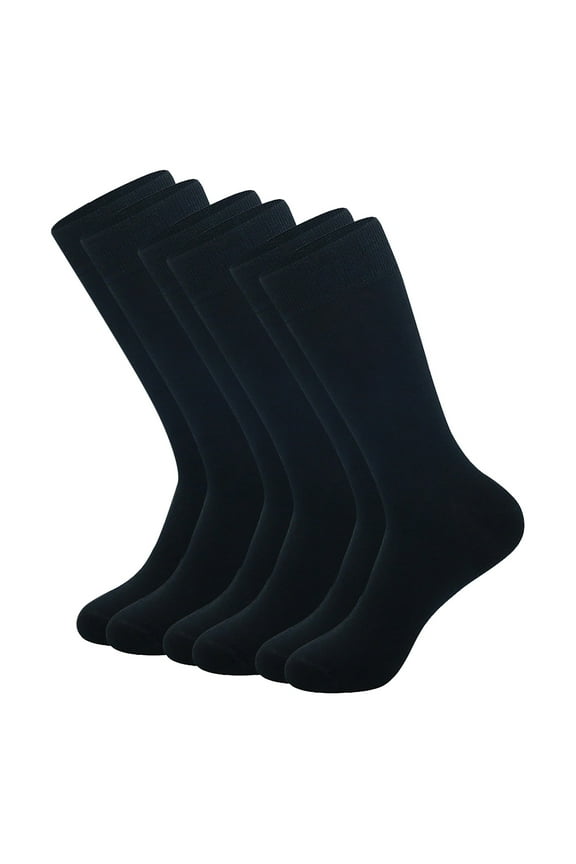 3 Pairs Men's Casual Dri Tech Control Crew Socks Breathable Athletic Mid Calf Socks for Sports & Daily Wear
