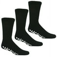 3 Pairs Men's NonSkid Diabetic Cotton Crew Gripper Socks with Non