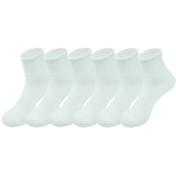 3 Pairs Mens Athletic Ankle Cushioned Cotton White Socks Low Cut Size 9-11 10-13