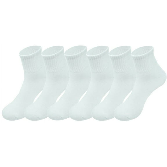 3 Pairs Mens Athletic Ankle Cushioned Cotton White Socks Low Cut Size 9-11 10-13