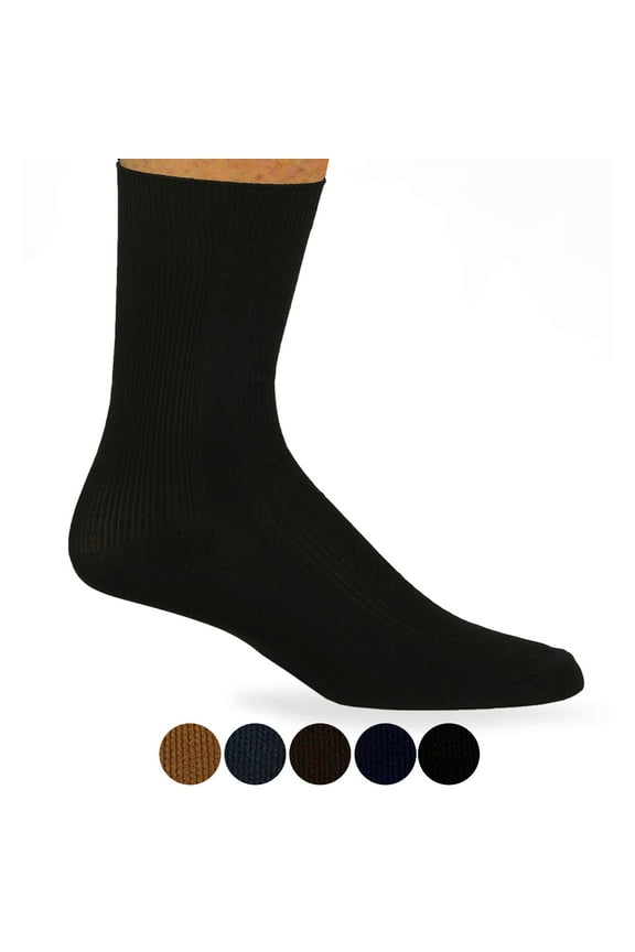 3 Pairs Mens Classic Dress Socks Calf Casual Crew Solid Multicolor Fashion 9-11