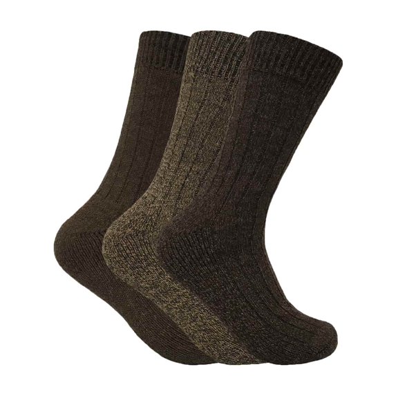 3 Pairs Mens Cushioned Sole Wool Blend Walking Hiking Socks for Boots