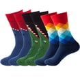 thumbnail image 1 of NKZNKZ 3 Pairs Mens Dress Socks Casual Dress Socks Men's Fashion Casual Crew Dress Socks-Funky Pack, 1 of 7