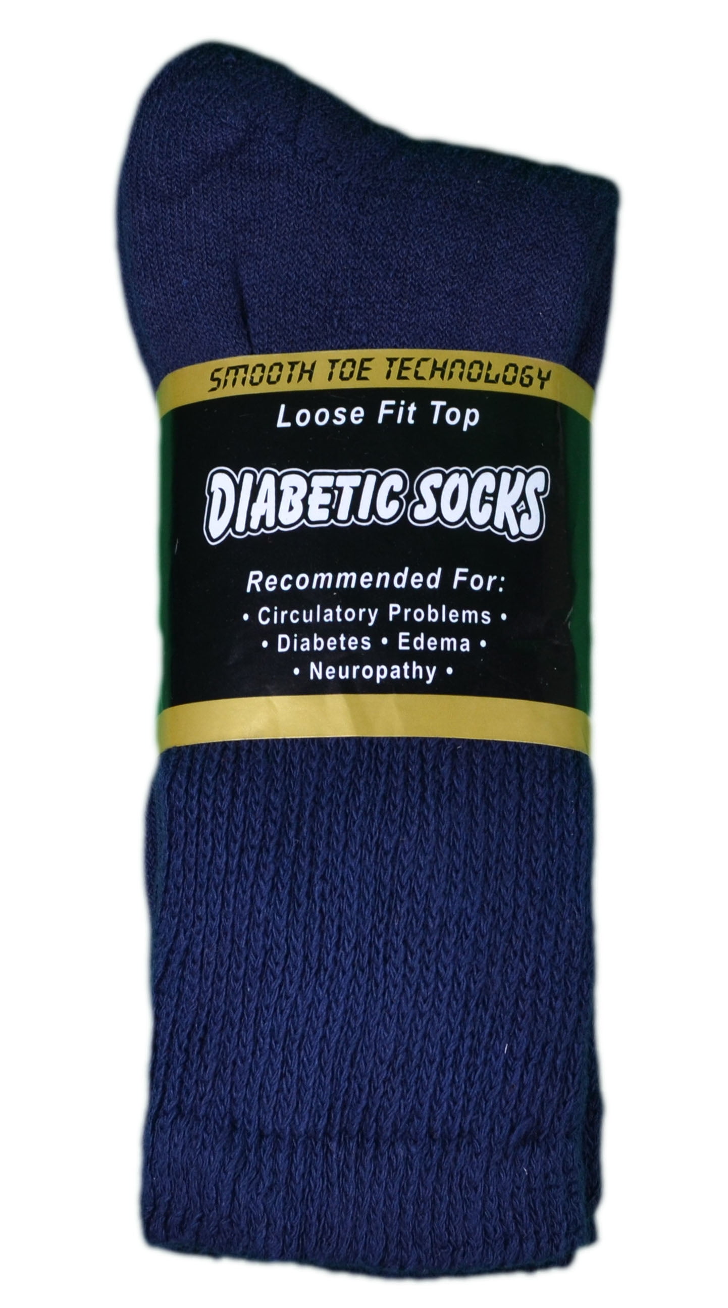 3 Pairs Mens Navy Blue Diabetic Socks Loose Fit Size 1013