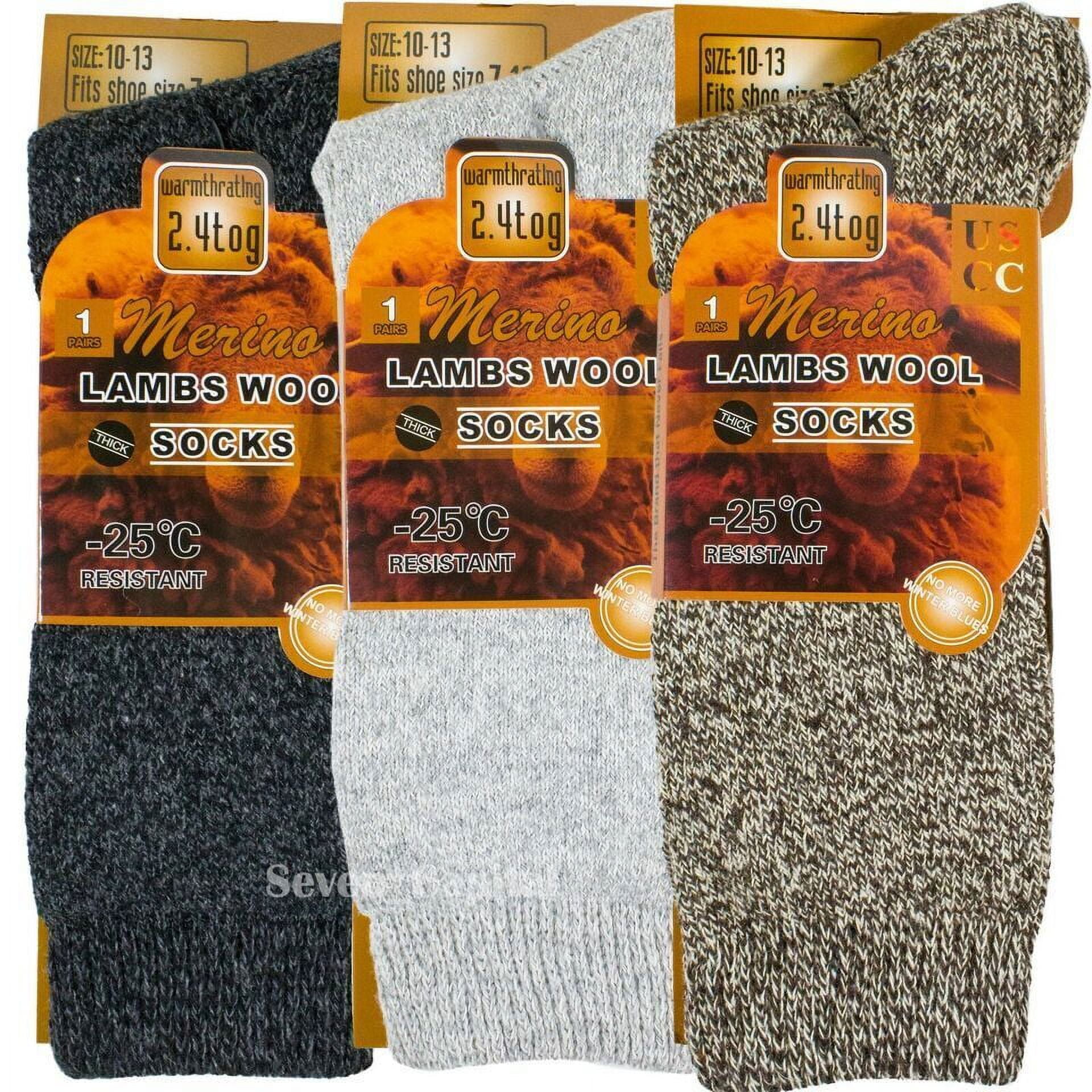 3 Pairs Mens Winter Heavy Duty Warm Thermal Merino Lambs Wool Boots Socks 10-13