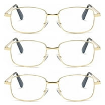 3 Pairs Mens Womens Metal Frame Clear Lens Reading Glasses Fashion Classic Readers  1.00