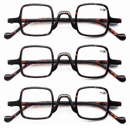 3 Pairs Mens Womens Reading Glasses Rectangular Readers 1.0 1.5 2.0 2.5 3.0 3.5