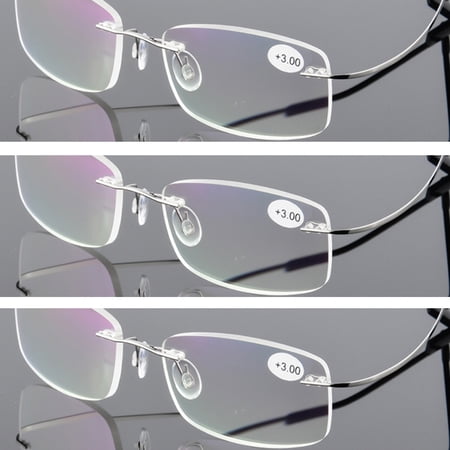 3 Pairs Mens Womens Reading Glasses Titanium Readers +1.00 ~3.00