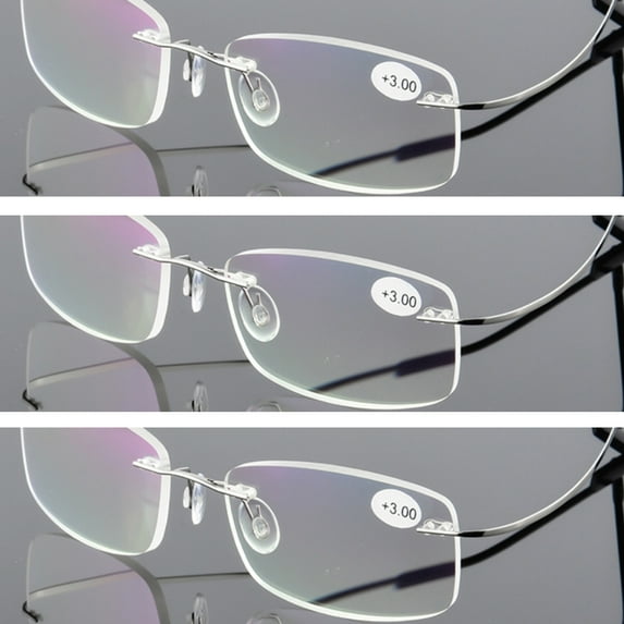 3 Pairs Mens Womens Reading Glasses Titanium Readers +1.00 ~3.00