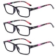 thumbnail image 1 of 3 Pairs Mens Womens Spring Hinges Reading Glasses Rectangle Readers, 1 of 5