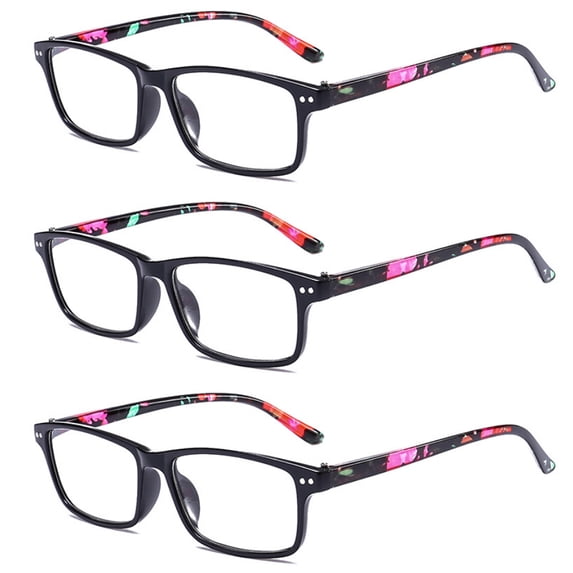 3 Pairs Mens Womens Spring Hinges Reading Glasses Rectangle Readers