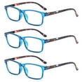 thumbnail image 1 of 3 Pairs Mens Womens Spring Hinges Reading Glasses Rectangle Readers, 1 of 2