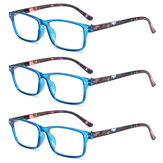 3 Pairs Mens Womens Spring Hinges Reading Glasses Rectangle Readers