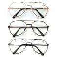 thumbnail image 1 of 3 Pairs Metal Aviator Reading Glasses - Spring Hinge Tear Drop Clear Lens Reader +3.00, 1 of 3