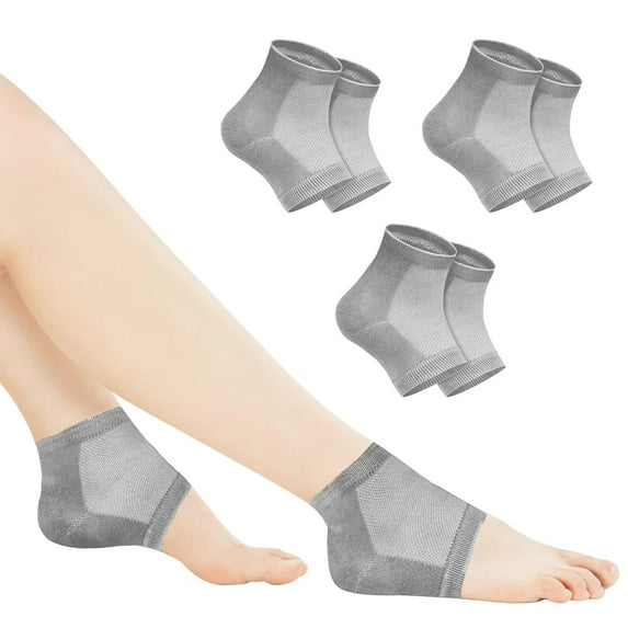 3 Pairs Moisturizing Gel Heel Socks - Breathable Toeless Socks for Cracked Heel Repair, Hydrates and Softens Dry, Cracked Feet, Daily Foot Care