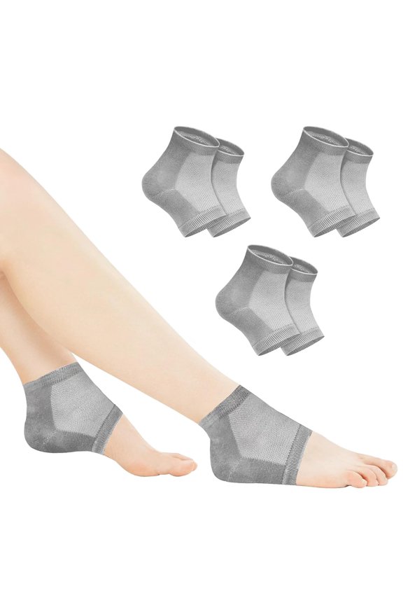 3 Pairs Moisturizing Gel Heel Socks - Breathable Toeless Socks for Cracked Heel Repair, Hydrates and Softens Dry, Cracked Feet, Daily Foot Care