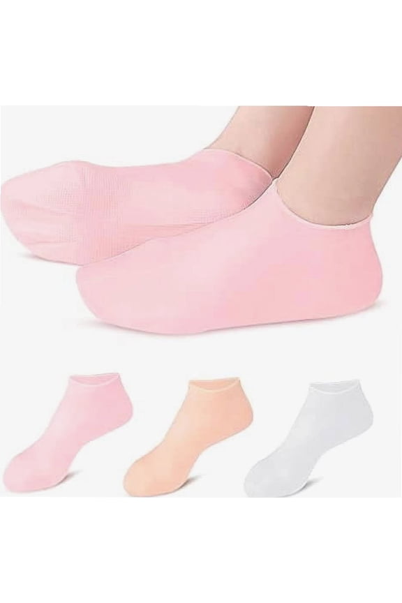 3 Pairs Moisturizing Socks Overnight, Thin Foot Spa Socks Cotton Moisture Enhancing Socks Cosmetic Moisturizing Socks for Dry Cracked Feet (M(35-37))
