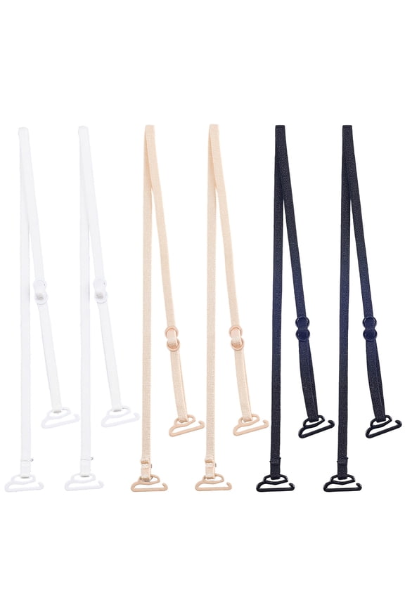 3 Pairs Multi Color Bra Strap Replacement Elastic Adjustable Decorative Thin Lingerie Removable String Bra Shoulder Detachable Straps for Women Wedding Dress Party Bridal Tops Accessories DIY