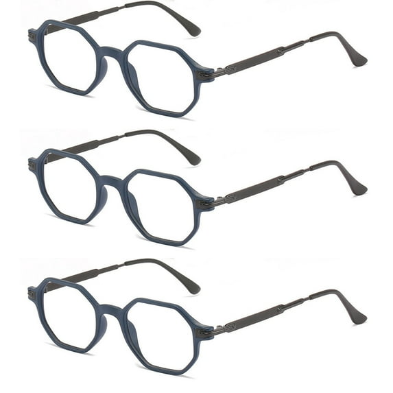 3 Pairs Multifocus Anti-Blue Light HD Reading Glasses Progressive Readers