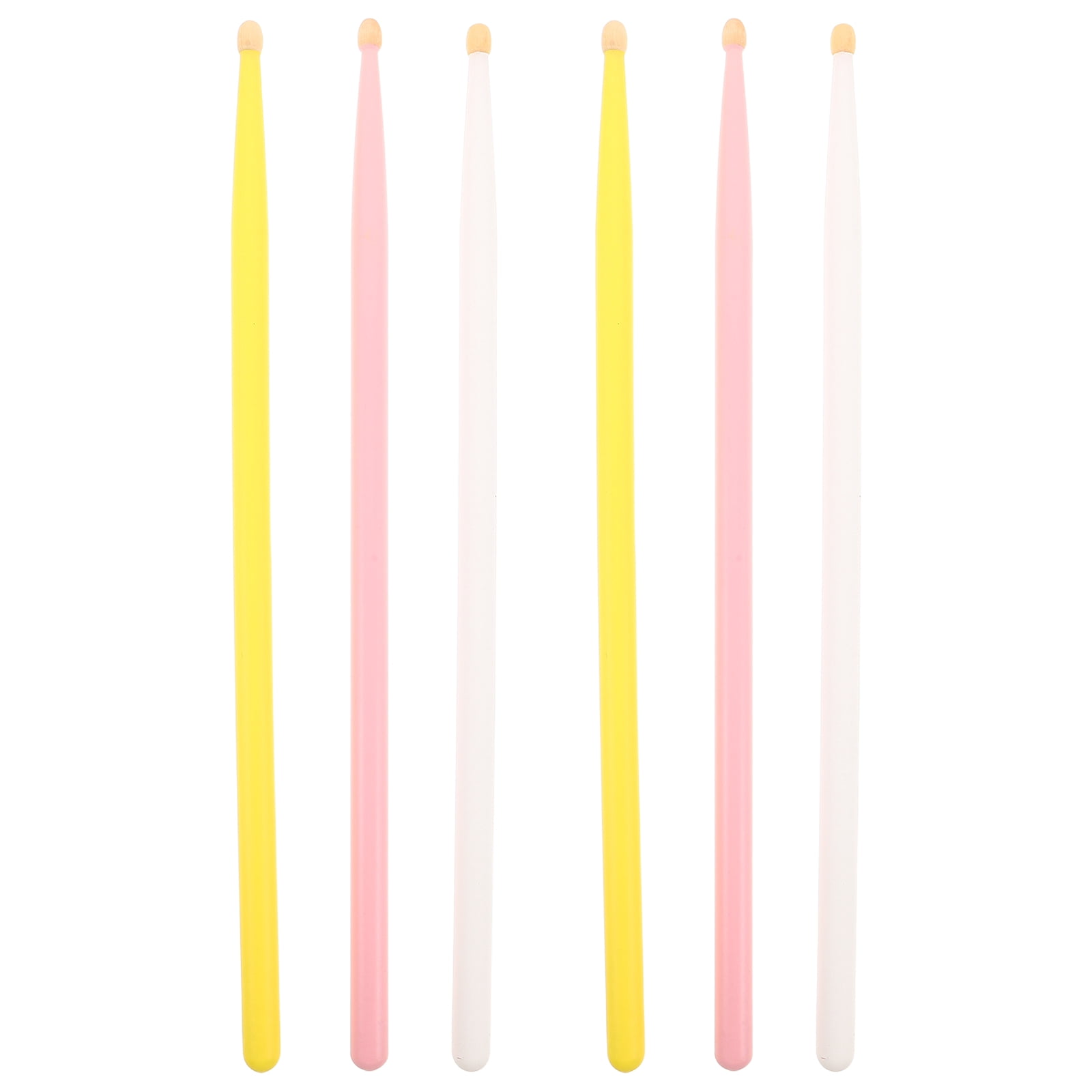 DEEPCRAFF 3Pairs Vibrant Colored Wood Drumsticks Maple Material for Professional Music Performance