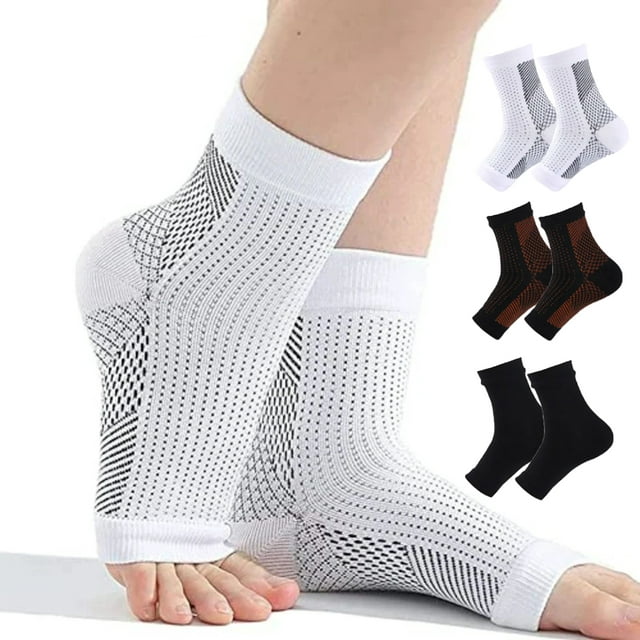 3 Pairs Neuropathy Socks Compression Sleeve for Ankle Swelling Plantar ...
