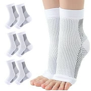 3 Pairs Neuropathy Socks for Men Women, Soothe Compression Socks for Plantar Fasciitis Swelling Relief(Mutilcolor 1-L/XL)