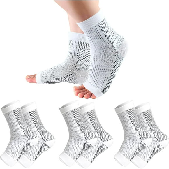 3 Pairs Neuropathy Socks for Women and Men, Soothe Socks for Neuropathy Pain, Compression Socks, Ankle Brace Plantar Fasciitis Relief (L/XL )