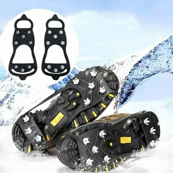 3 Pairs New Non-Slip Gripper Spikes,Universal 8 Steel Studs Crampon Grippers for Winter Hiking Climbing Ice Fishing
