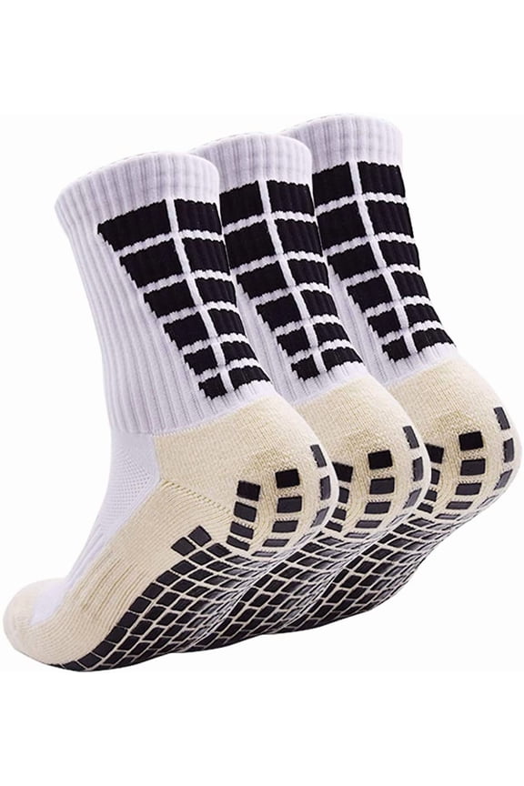 3 Pairs Non Slip Hospital Socks, Anti Slip Non Skid Slipper Hospital Socks with grips for Adults Men Women Elderly