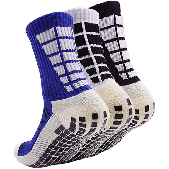 3 Pairs Non Slip Hospital Socks, Anti Slip Non Skid Slipper Hospital Socks with grips for Adults Men Women Elderly