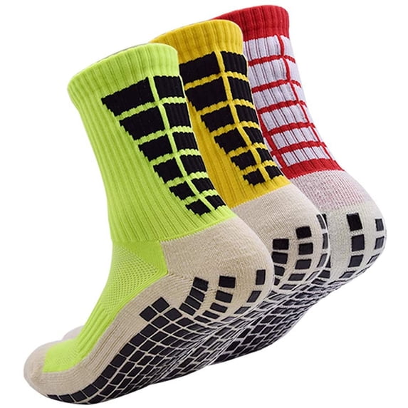 3 Pairs Non Slip Hospital Socks, Anti Slip Non Skid Slipper Hospital Socks with grips for Adults Men Women Elderly