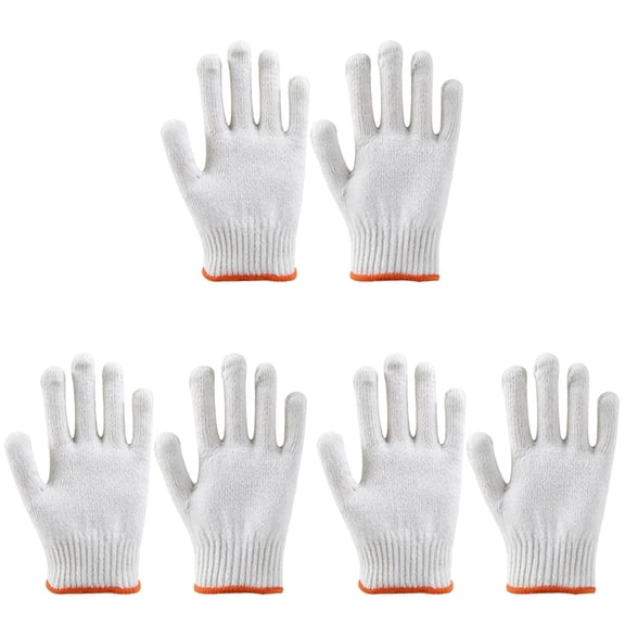 3 Pairs Nylon Work Gloves for Warehouse Moving Gardening and Cleaning, Breathable Knit Fabric Flexible Fit Reusable for Packing Sorting Maintenance and Daily Labor,7.5 Inch