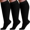 thumbnail image 1 of (3 Pairs) Opaque Compression Socks for Women and Men 20-30mmHg - Black, Small, 1 of 11