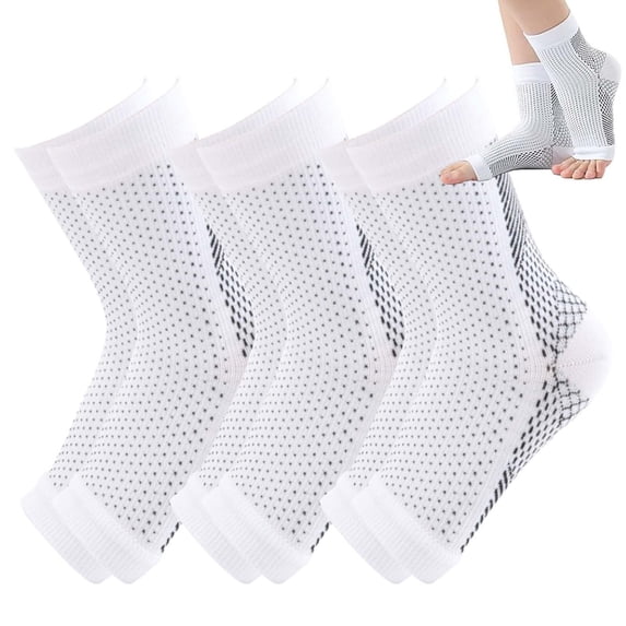 3 Pairs Open Toe Adjustable Ankle Brace Compression Sleeves with Arch Support for Women & Men , Relief for Swelling, Plantar Fasciitis, and Sprains – Step into Comfort and Stability
