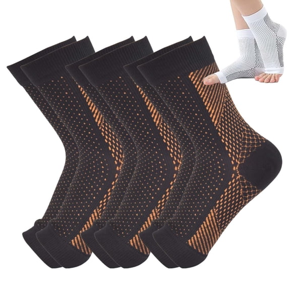 3 Pairs Open Toe Adjustable Ankle Brace Compression Sleeves with Arch Support for Women & Men , Relief for Swelling, Plantar Fasciitis, and Sprains – Step into Comfort and Stability