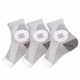 thumbnail image 1 of 3 Pairs Open Toe Compression Socks Breathable and Comfortable Ankle Socks Sports Socks/White/L, 1 of 6
