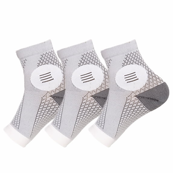 3 Pairs Open Toe Compression Socks Breathable and Comfortable Ankle Socks Sports Socks/White/L