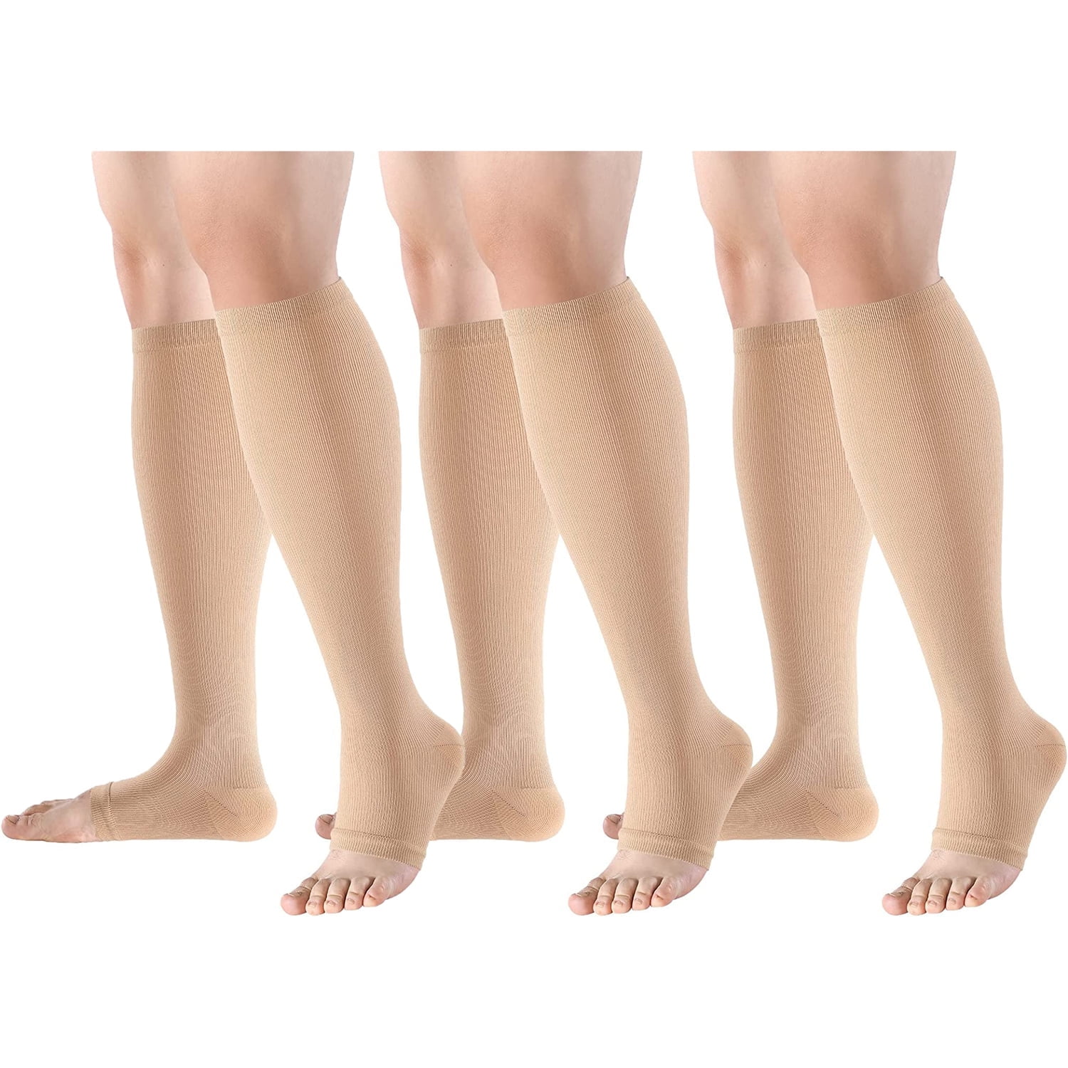 Compression Socks 3-Pack - 8-15mmHg Support For Men & Women, Athletic, Travel, Nurse