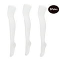 thumbnail image 1 of 3 Pairs Over Knee Thigh Socks Knee-High Warm Stocking Women Boot Sock Leg Warmer High Socks for Daily Wear, Cosplay(White）, 1 of 6