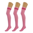 thumbnail image 1 of 3 Pairs Over The Knee Thigh High Socks Warm Stocking Women Boot Socks - Pink, 1 of 10