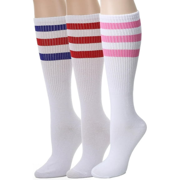 3 Pairs Over the Calf Tube Socks