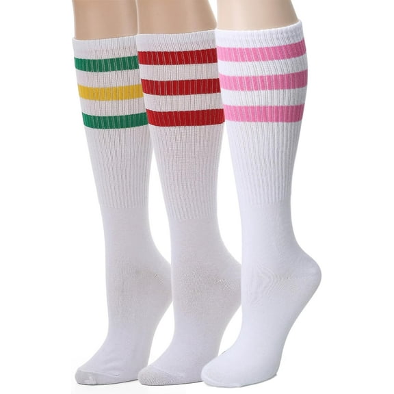 3 Pairs Over the Calf Tube Socks