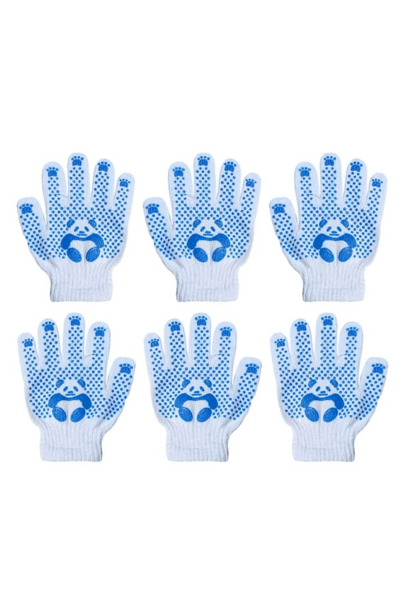 3 Pairs Panda Gloves Childrens Mittens Work for Kids Soccer Goalkeeper Protection Fabric
