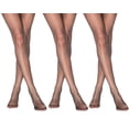 thumbnail image 1 of 3 Pairs Pantyhose for Women Thin Sheer Tights 20 Denier (Black - Medium), 1 of 6