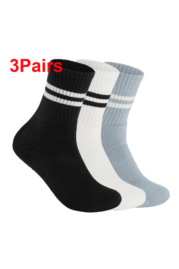 3 Pairs Pilates Grippy Socks with Grips for Women Yoga Non Slip Long Socks for Pure Barre, Ballet,Dance Workout