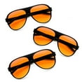 thumbnail image 1 of 3 Pairs Pilot Light Blocker Sunglasses Amber Lens Driving Glasses Eyewear Shades, 1 of 2