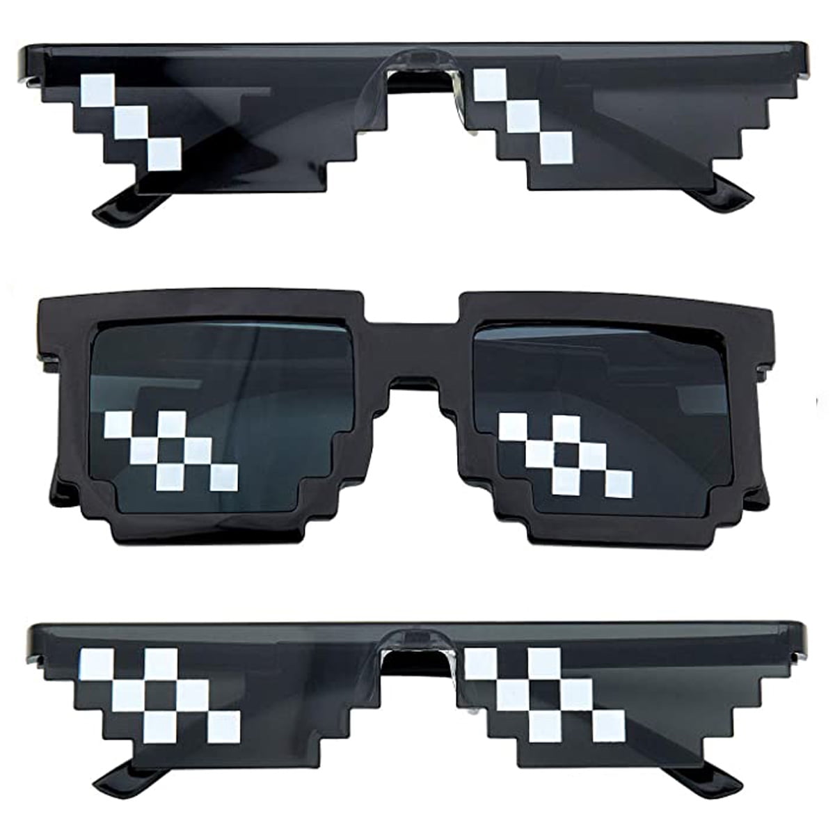 3 Pairs Pixel Sunglasses Sunglasses Cool Glasses Plastic Pixel